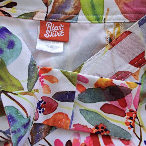 RipSkirt Hawaii Wrap Mini Skirt Small Length 2 Wildflower Watercolor Travel Beac - Picture 4 of 8